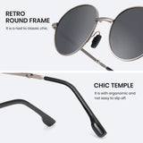 Cyxus Round Polarized UV 400 Protection Foldable Sunglasses 1018