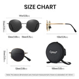 Cyxus Round Polarized UV 400 Protection Foldable Sunglasses 1018
