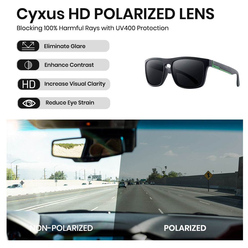 Cyxus Polarized Sunglasses Men Lightweight 1058