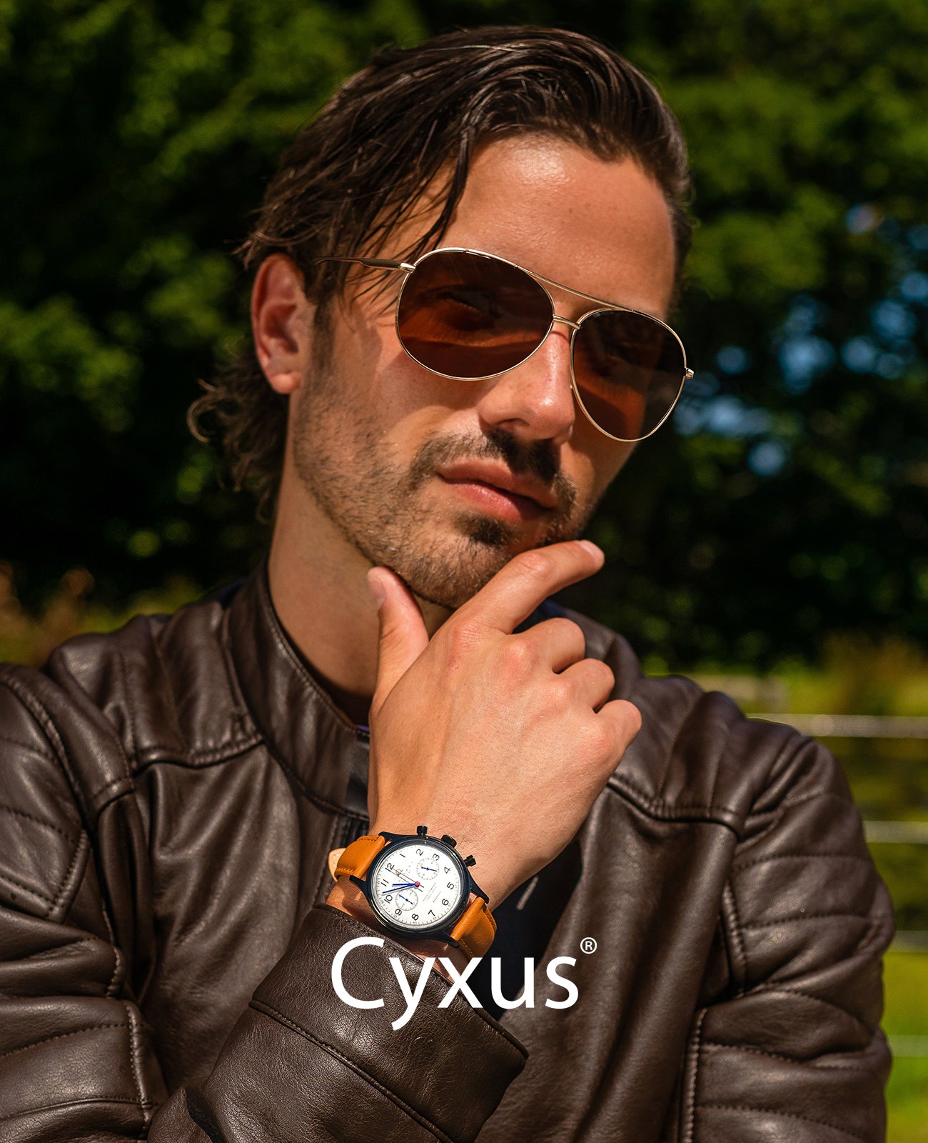 Cyxus Aviator UV400 Protection Spring Hinges Outdoor Polarized Sunglasses 1489