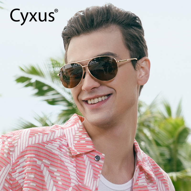 Cyxus Aviator UV400 Protection Spring Hinges Outdoor Polarized Sunglasses 1489