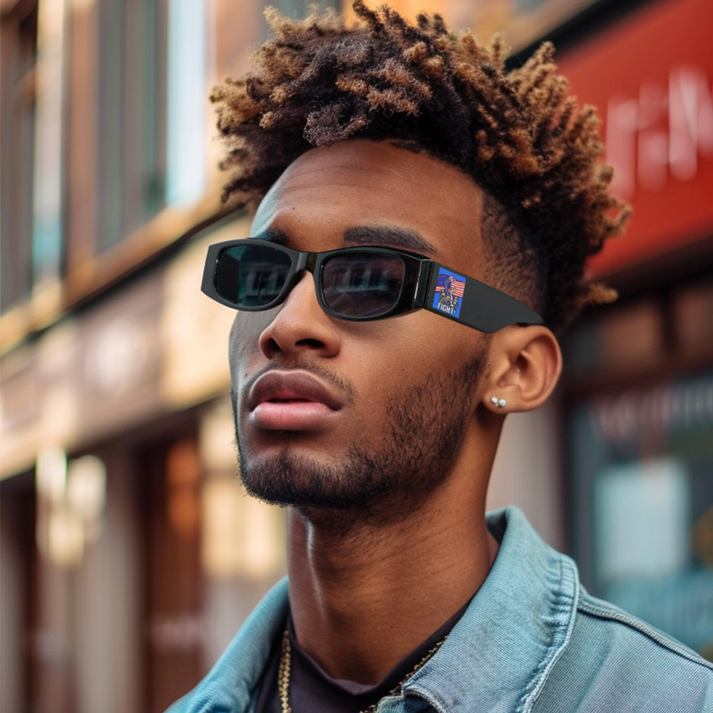 Voting for the Trum Stainless Steel Necklace for Supporters, Unisex and Stylish Trummp Sunglasses with UV400 Protection, Make American Great Again