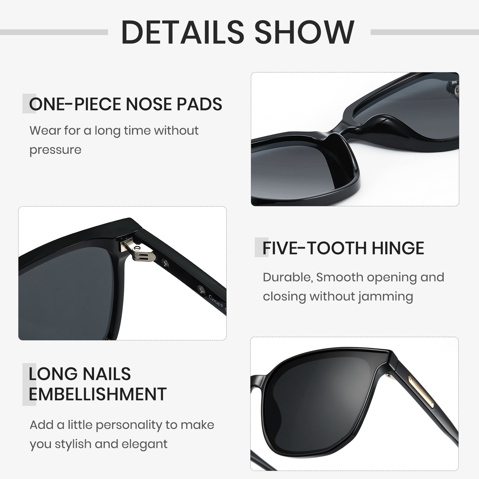 Cyxus Square UV400 Protection Polarized Sunglasses 1711