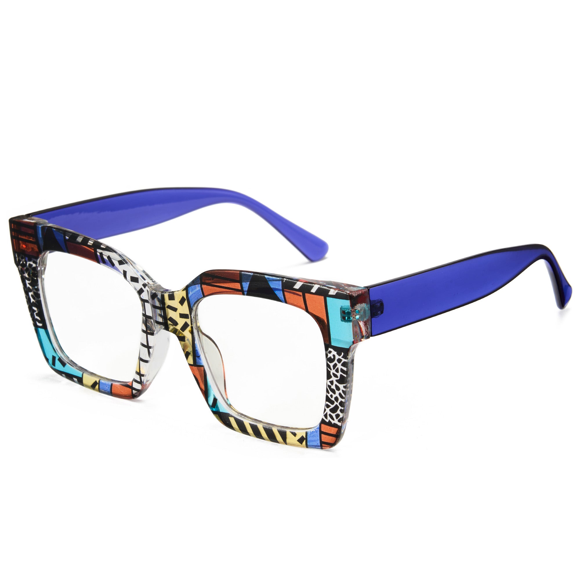 Cyxus Colorful Print Large Frame Hipster Computer Glasses 8308