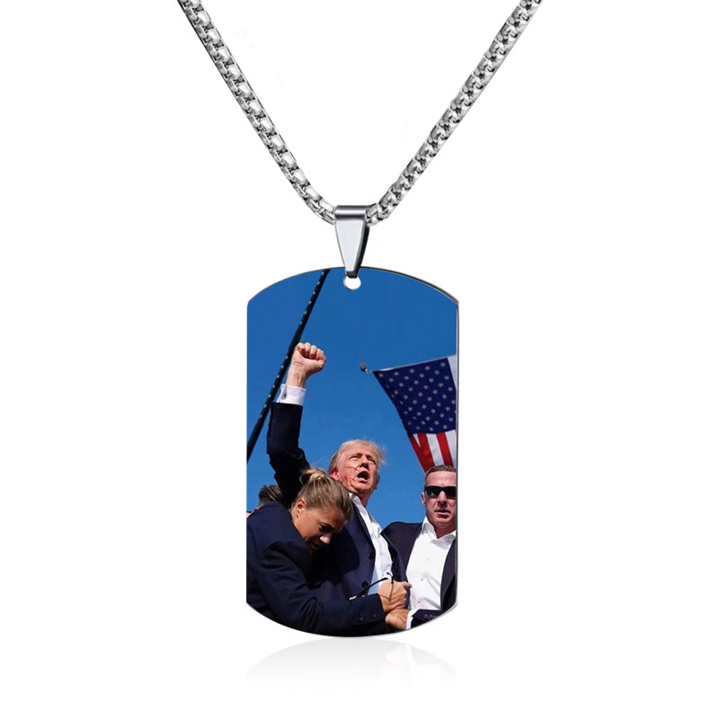 Voting for the Trum Stainless Steel Necklace for Supporters, Unisex and Stylish Trummp Sunglasses with UV400 Protection, Make American Great Again