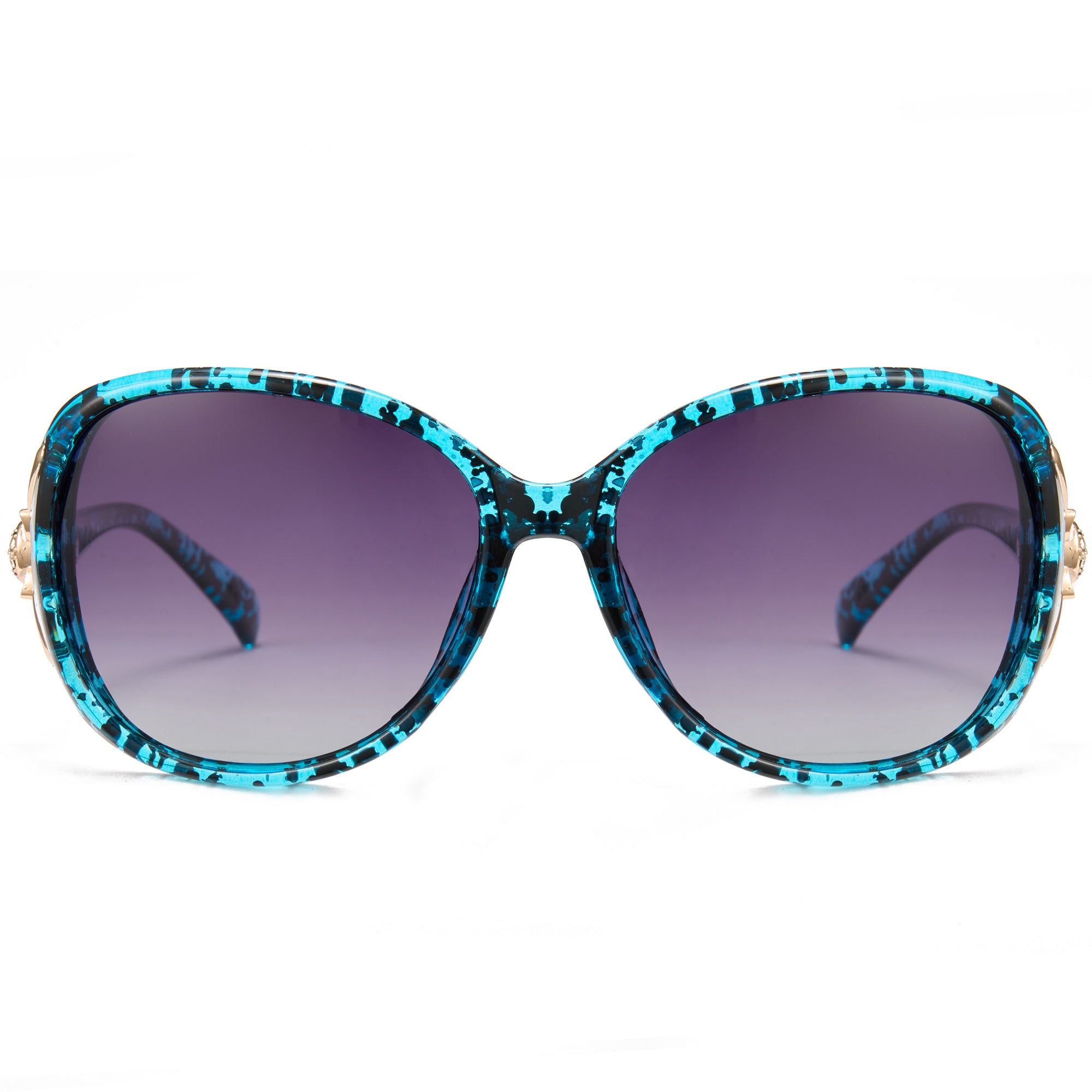 Gray Lens-Blue Floral Print Frame