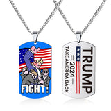 Voting for the Trum Stainless Steel Necklace for Supporters, Unisex and Stylish Trummp Sunglasses with UV400 Protection, Make American Great Again