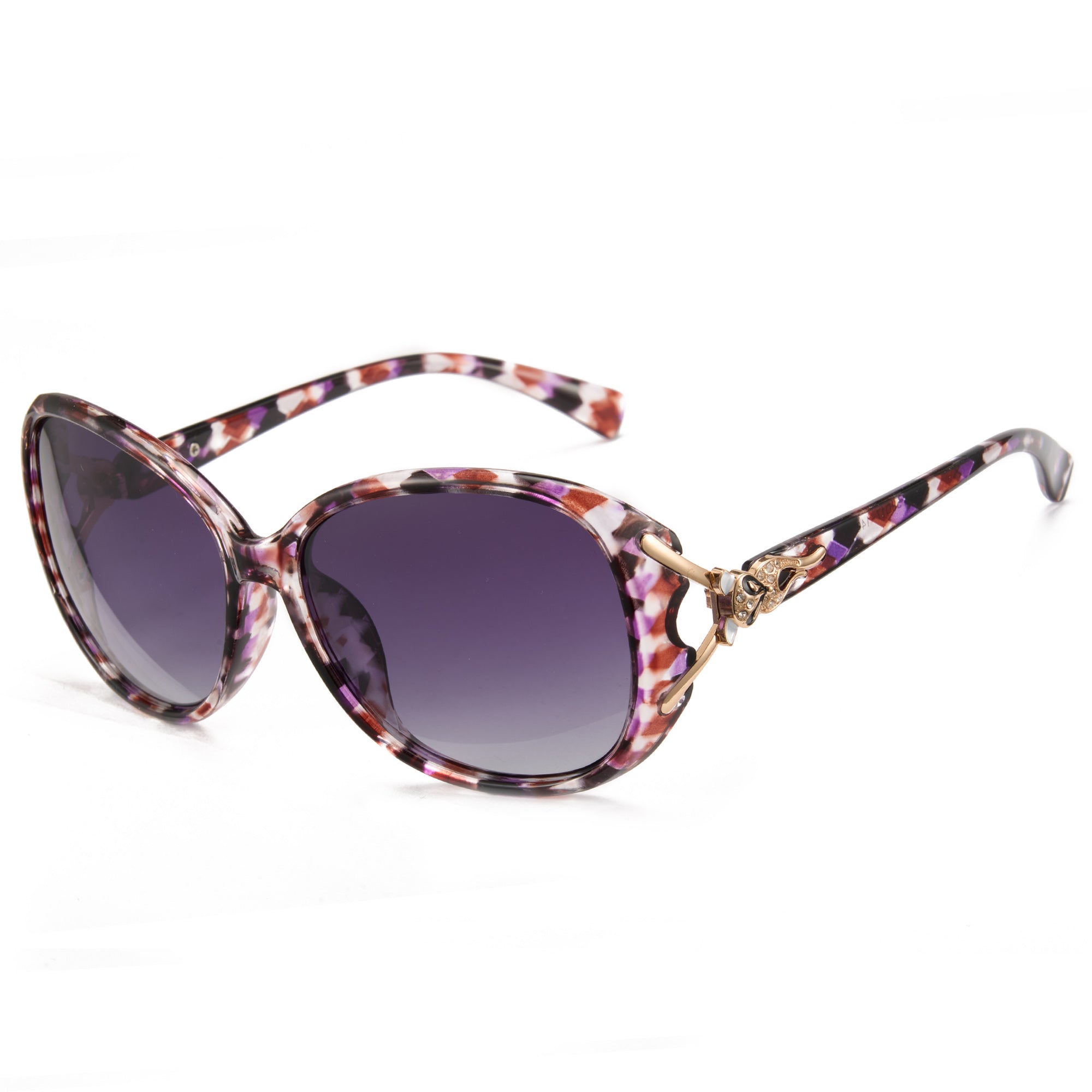 Gray Lens-Purple Floral Frame