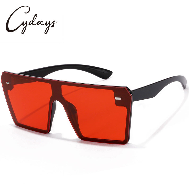 Cydays Square Oversized Frame Sunglasses As Gift 2024, Trendy Oversized Frame for Women & Men Accessories, Non-Polarized and Durable for 100% UV Protection Shades  CD1003