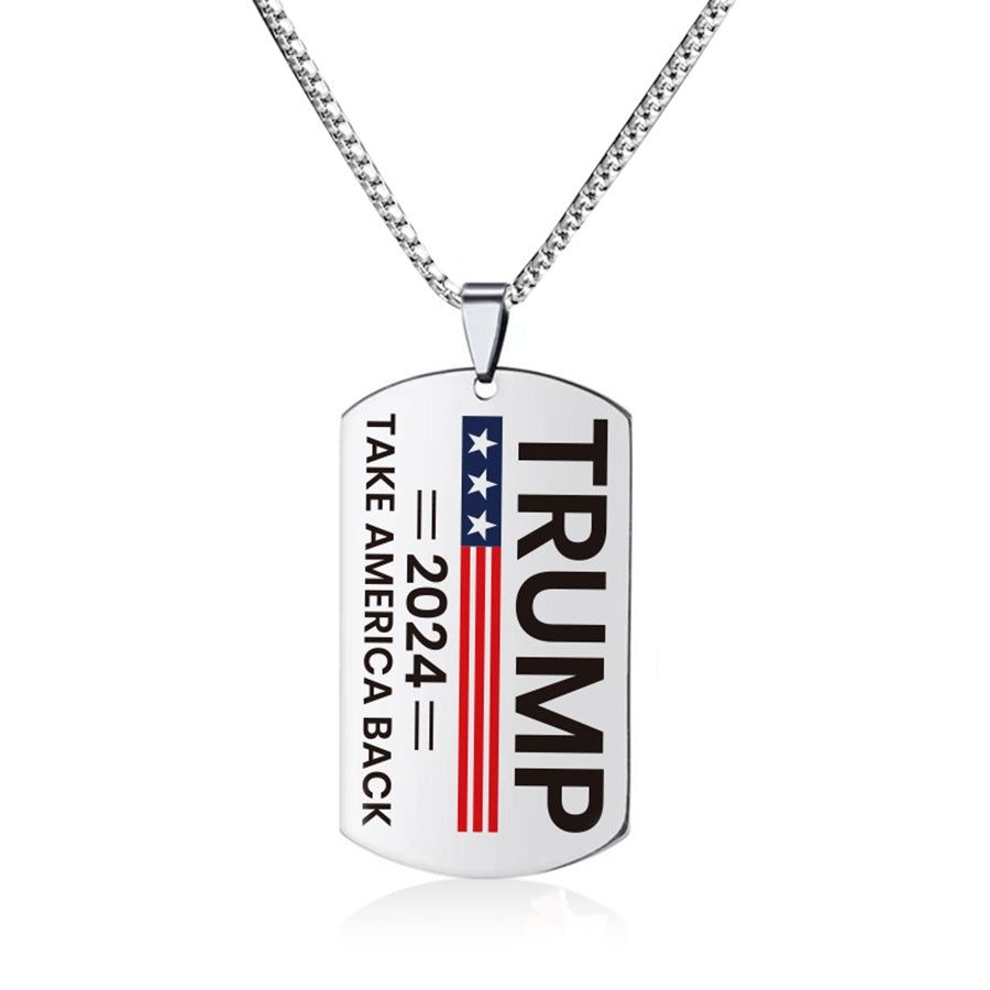Voting for the Trum Stainless Steel Necklace for Supporters, Unisex and Stylish Trummp Sunglasses with UV400 Protection, Make American Great Again