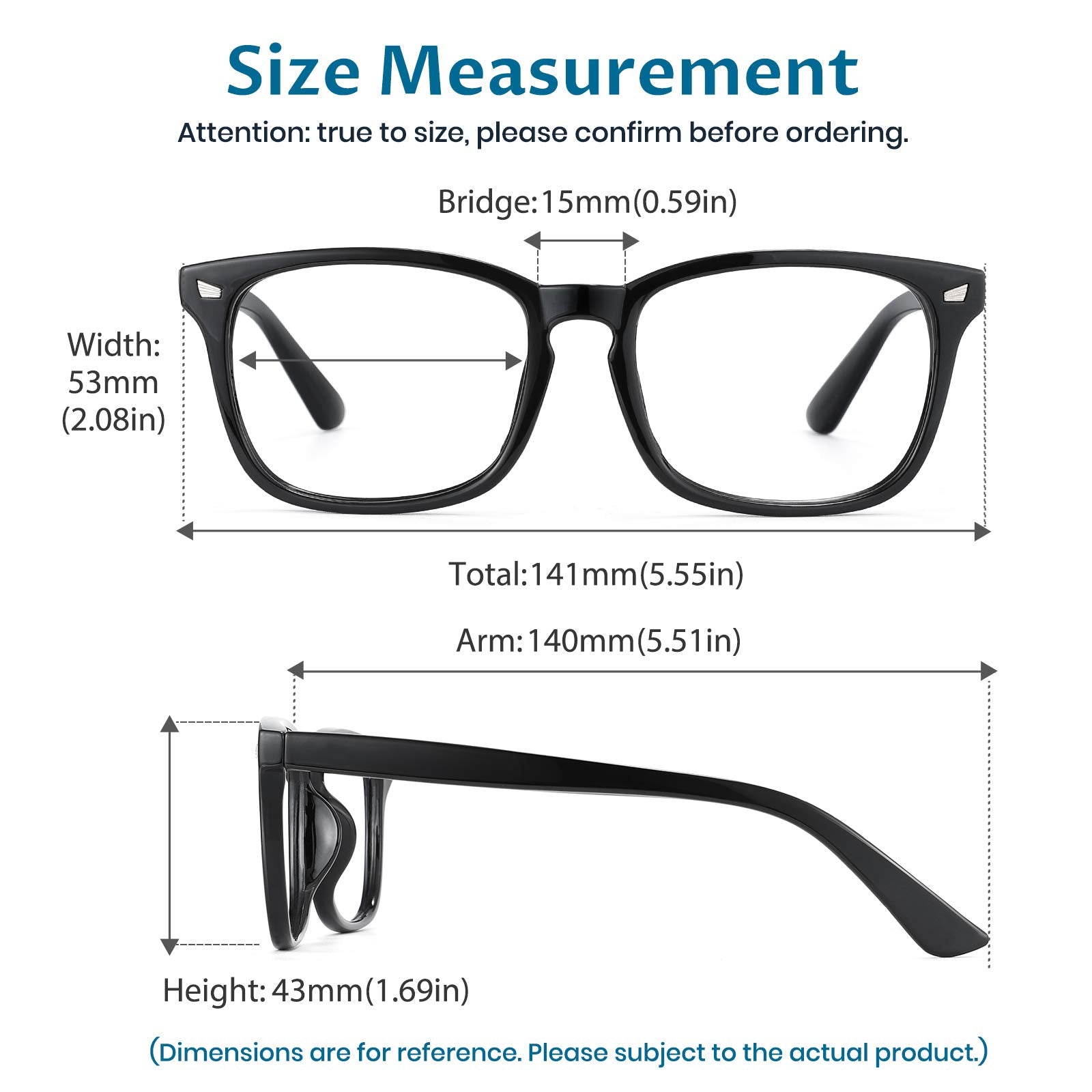 Cyxus Blue Light Glasses for Anti Glare and Eyes Strain Eyewear Frame, Filter Blue Ray Computer Gaming Eyeglasses, Unisex for Women and Men