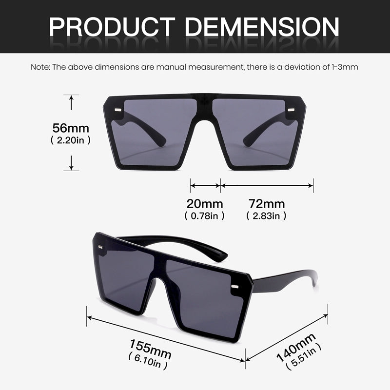 Cydays Square Oversized Frame Sunglasses As Gift 2024, Trendy Oversized Frame for Women & Men Accessories, Non-Polarized and Durable for 100% UV Protection Shades  CD1003