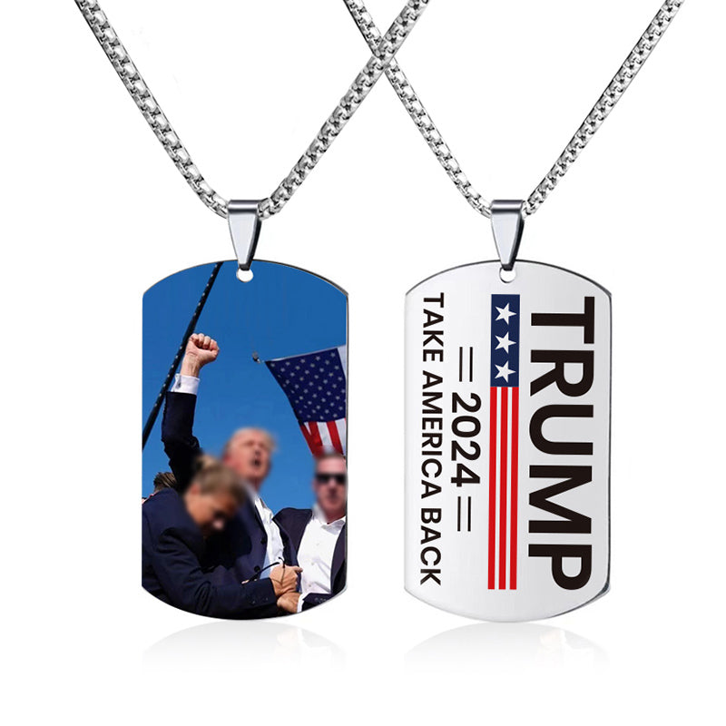 Voting for the Trum Stainless Steel Necklace for Supporters, Unisex and Stylish Trummp Sunglasses with UV400 Protection, Make American Great Again