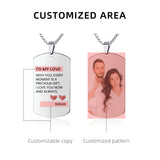 Custom Name&Photo Necklace, Personalized Pictures&Name on Necklace for lovers or Gifts for Father, Couple Gifts+ Customized Gift Box, Stainless Steel