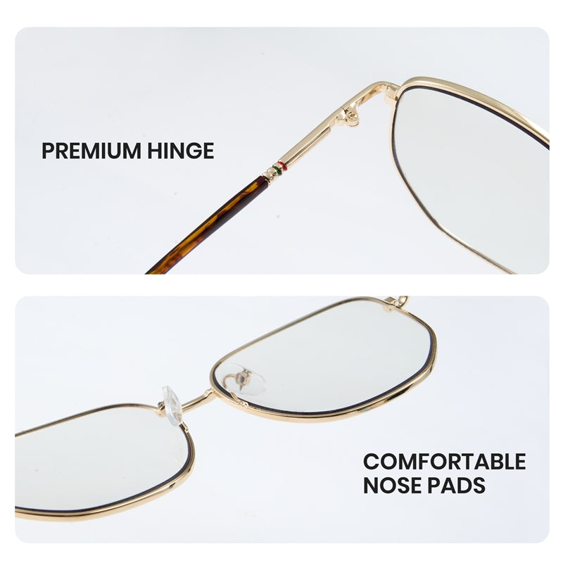Cyxus Blue Light Blocking Photochromic Lens Large Frame Glasses 8261