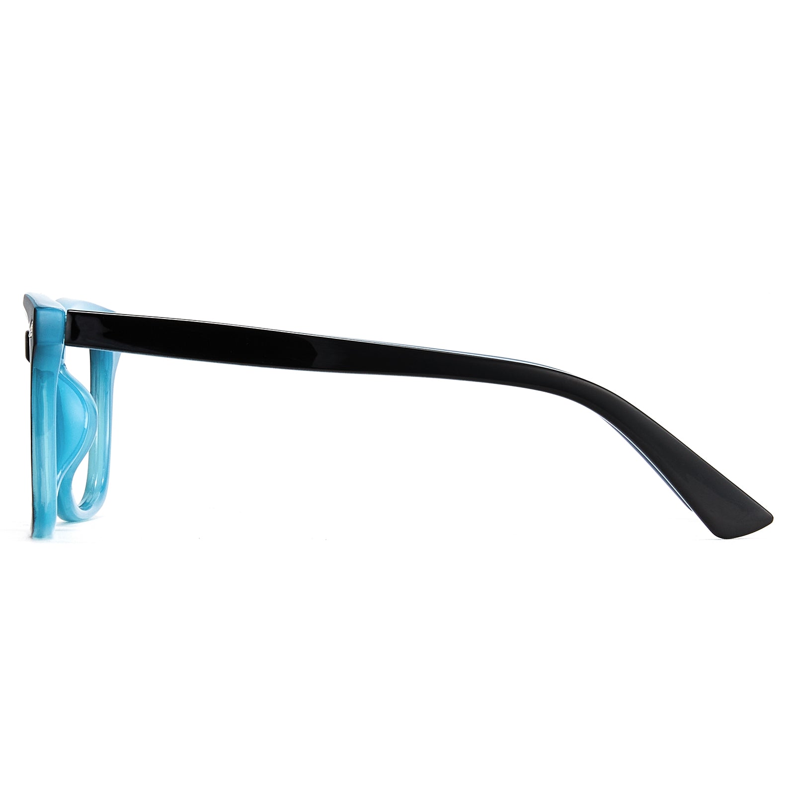 Black blue glasses temples