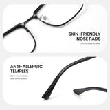Cyxus Blue Light Blocking Glasses Square Half Rim Computer Gaming Glasses 8133