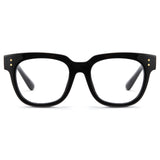 Black Vintage Square Thick Frame Thick Temple Blue Light Glasses