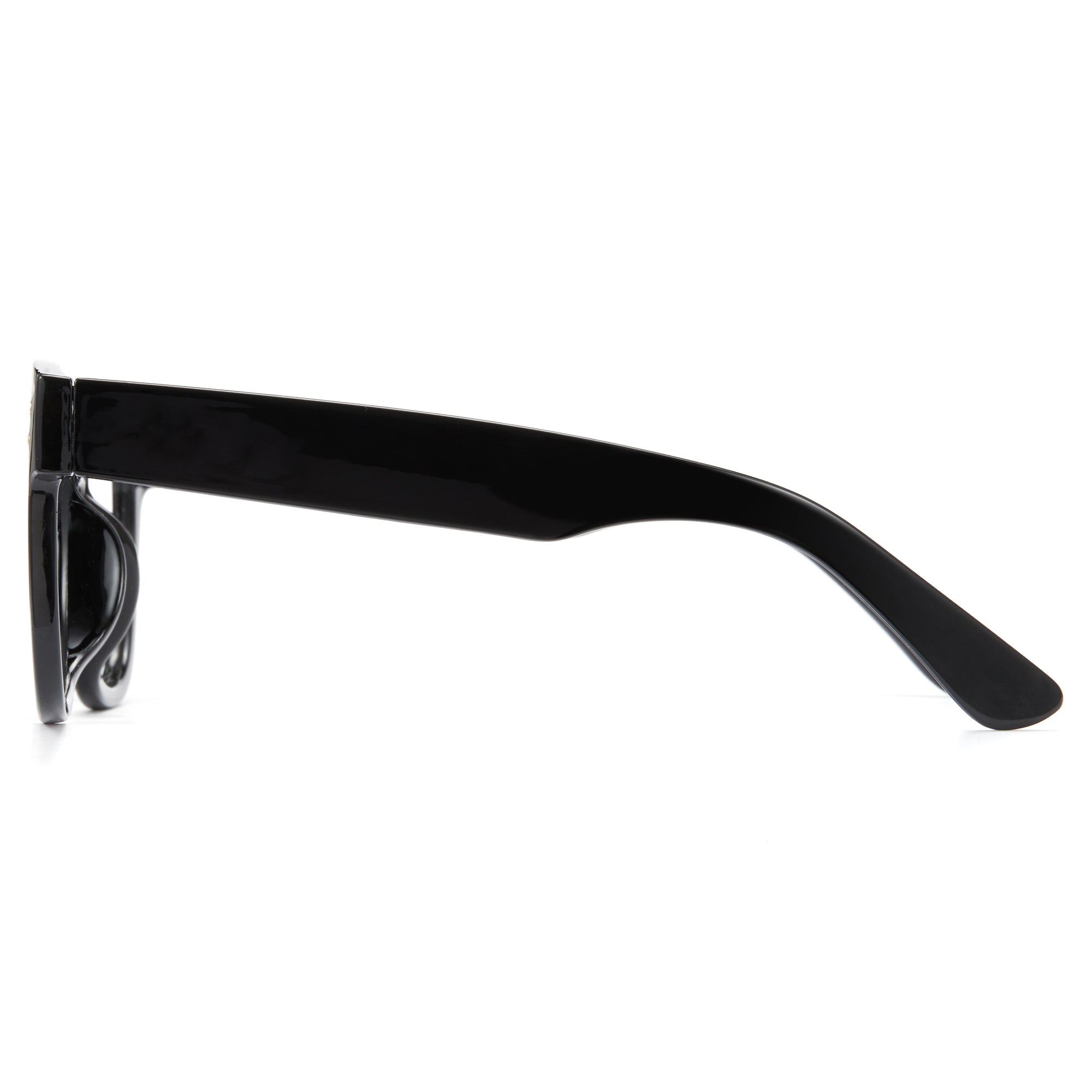 black thick glasses temples