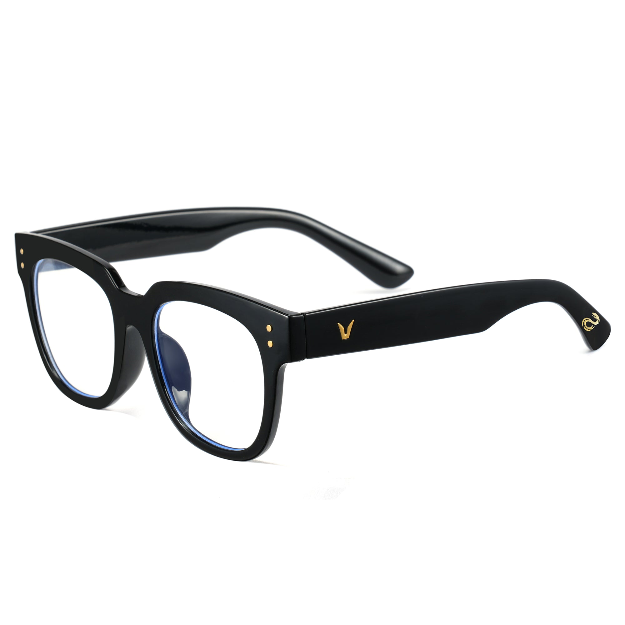 Cyxus 25 Snake Year Limited Edition Square Anti-Blue Light Glasses PC Material Lentes de resina Bright Black Marco de año nuevo Regalos para familiares y amigos Unisex
