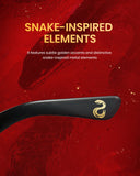 Cyxus 25 Snake Year Limited Edition Square Anti-Blue Light Glasses PC Material Lentes de resina Bright Black Marco de año nuevo Regalos para familiares y amigos Unisex