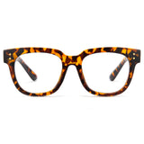 Tortoise Vintage Square Thick Frame Thick Temple Blue Light Glasses