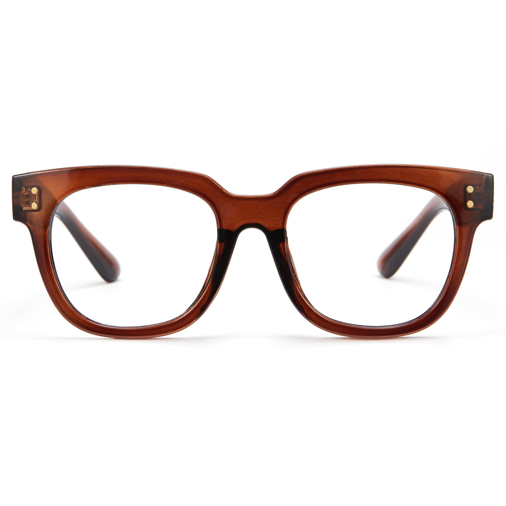 Vintage Square Thick Frame Thick Temple Blue Light Glasses