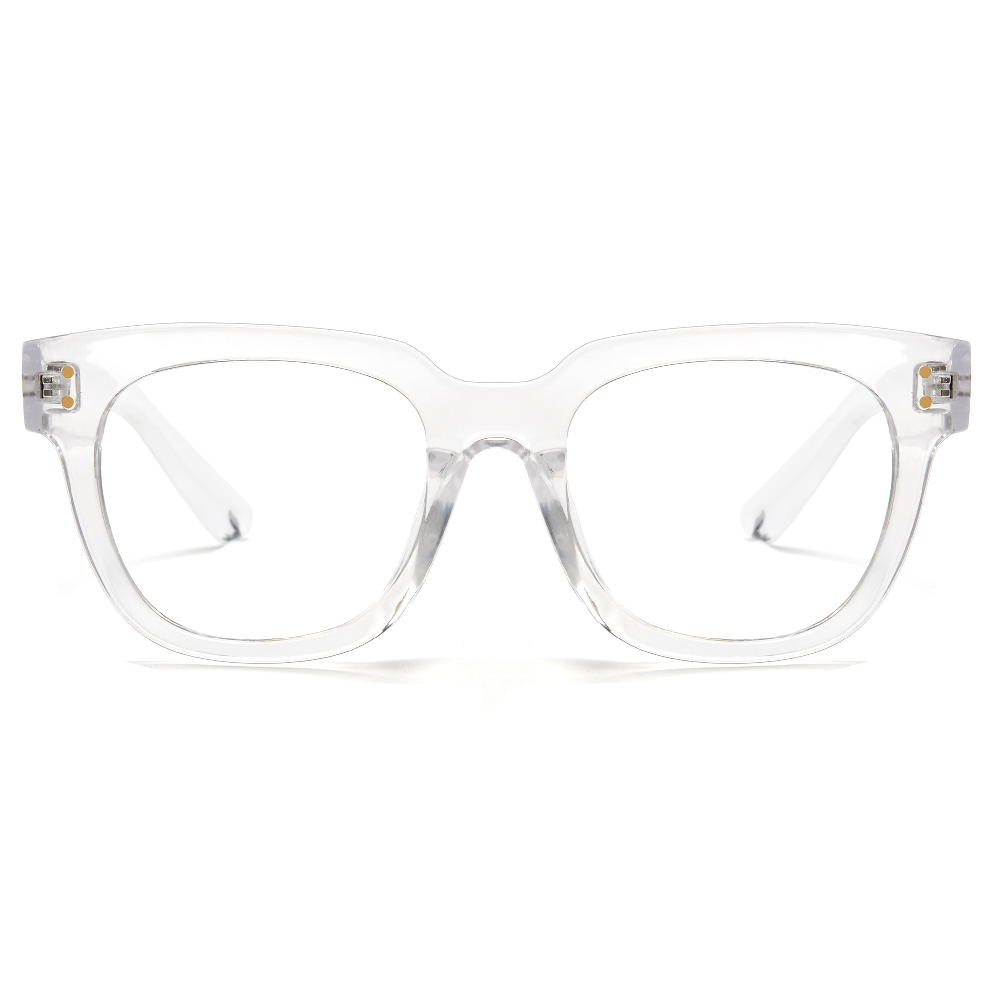 Crystal Vintage Square Thick Frame Thick Temple Blue Light Glasses