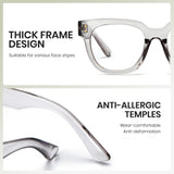 Thick Frame Design: Suitable for varous face shpes.Anti-Allergic Temples:Wear-comfortable Anti-deformation