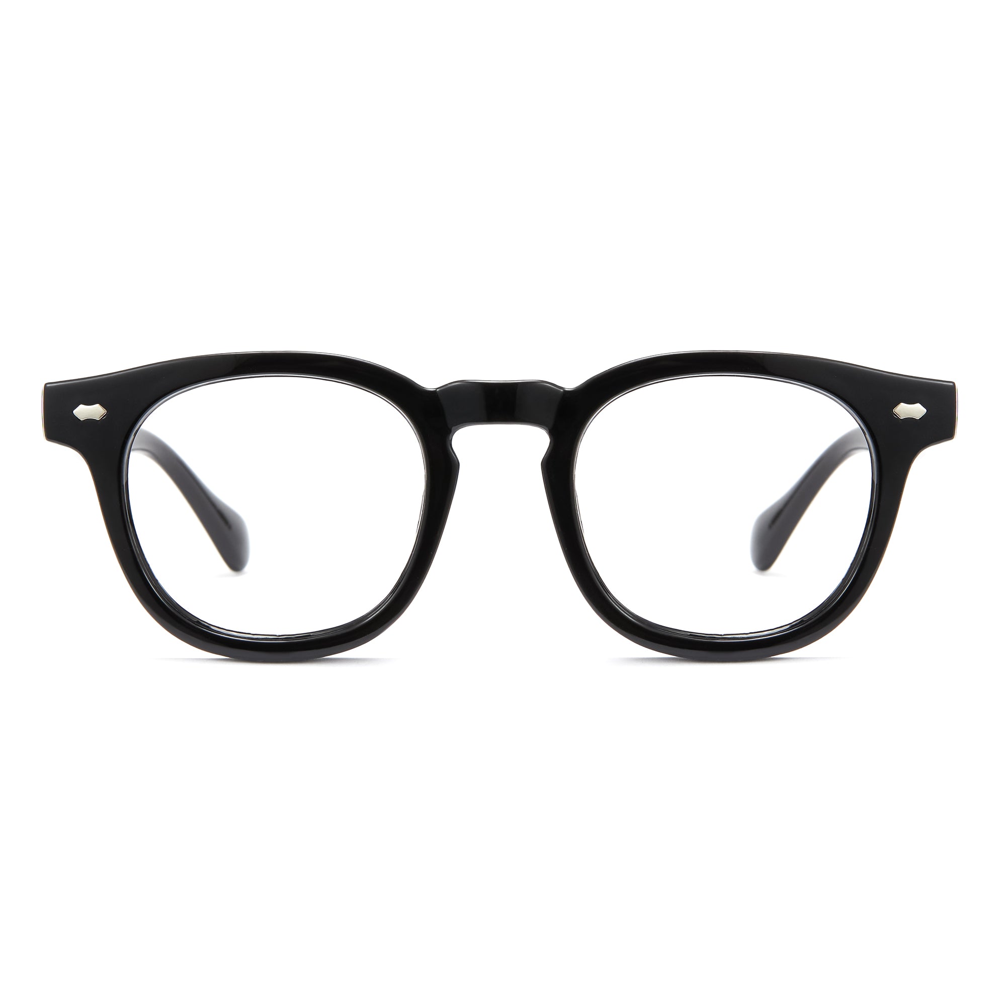 Bright Blue Vintage Small Oval Thick Frame Thick Temple Blue Light Glasses