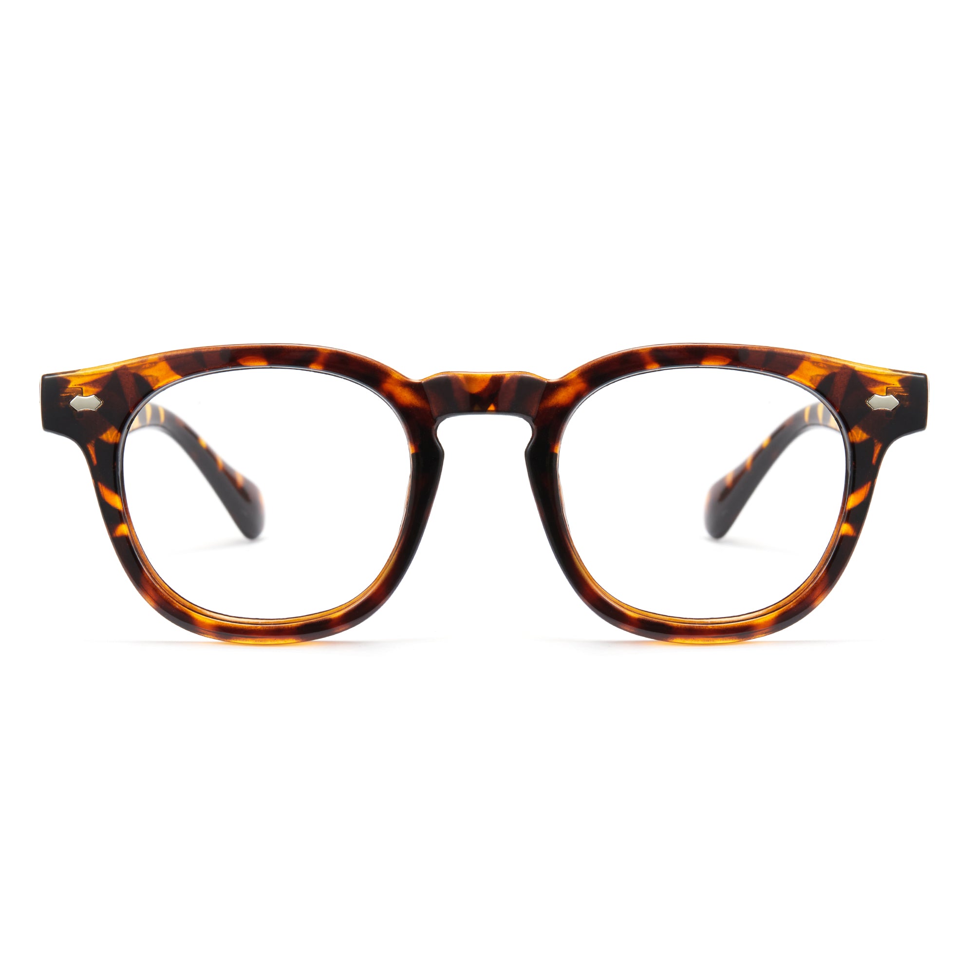 Tortoise Vintage Small Oval Thick Frame Thick Temple Blue Light Glasses