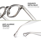 EXQUISITEMETAL INLAY:Perfect sense of detail design.ANTI-ALLERGIC.TEMPLES:wear-comfortable Anti-deformation