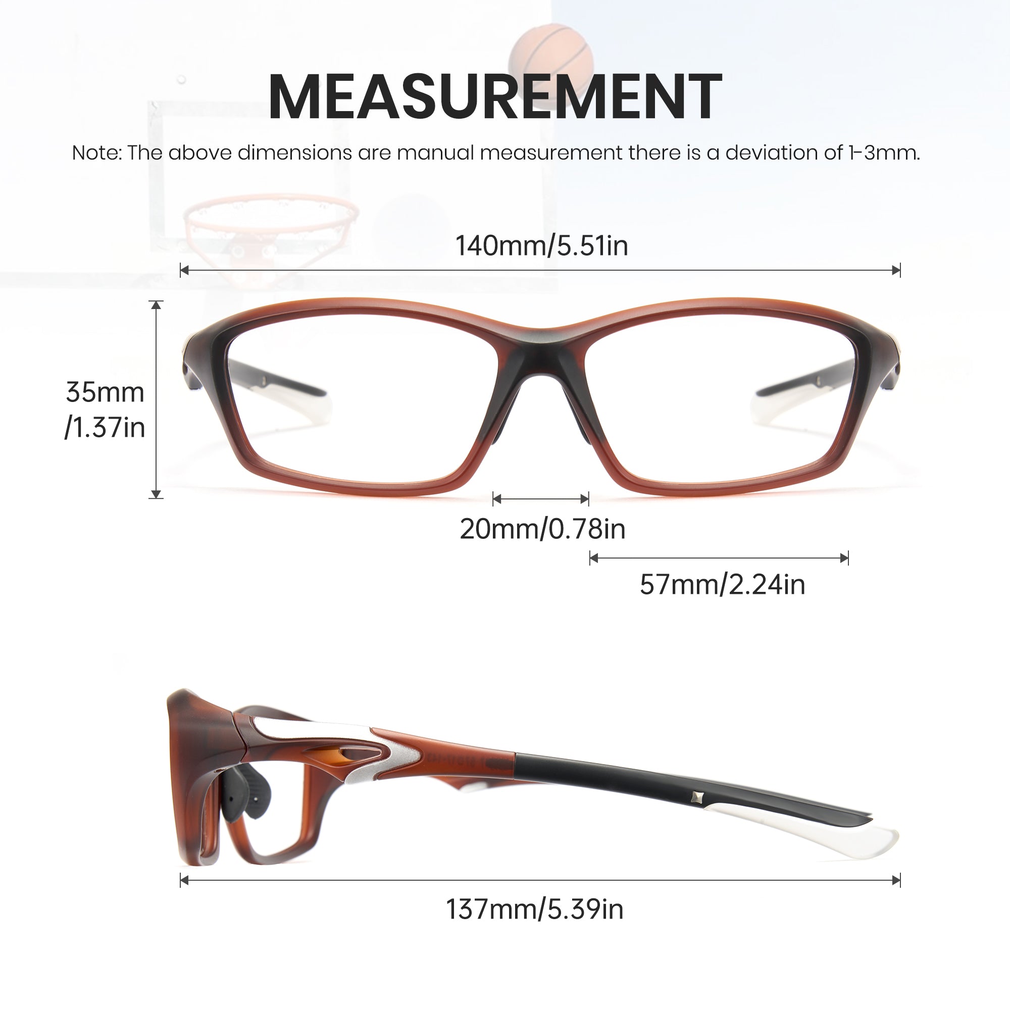 Sports Series TR 90 Glasses Size