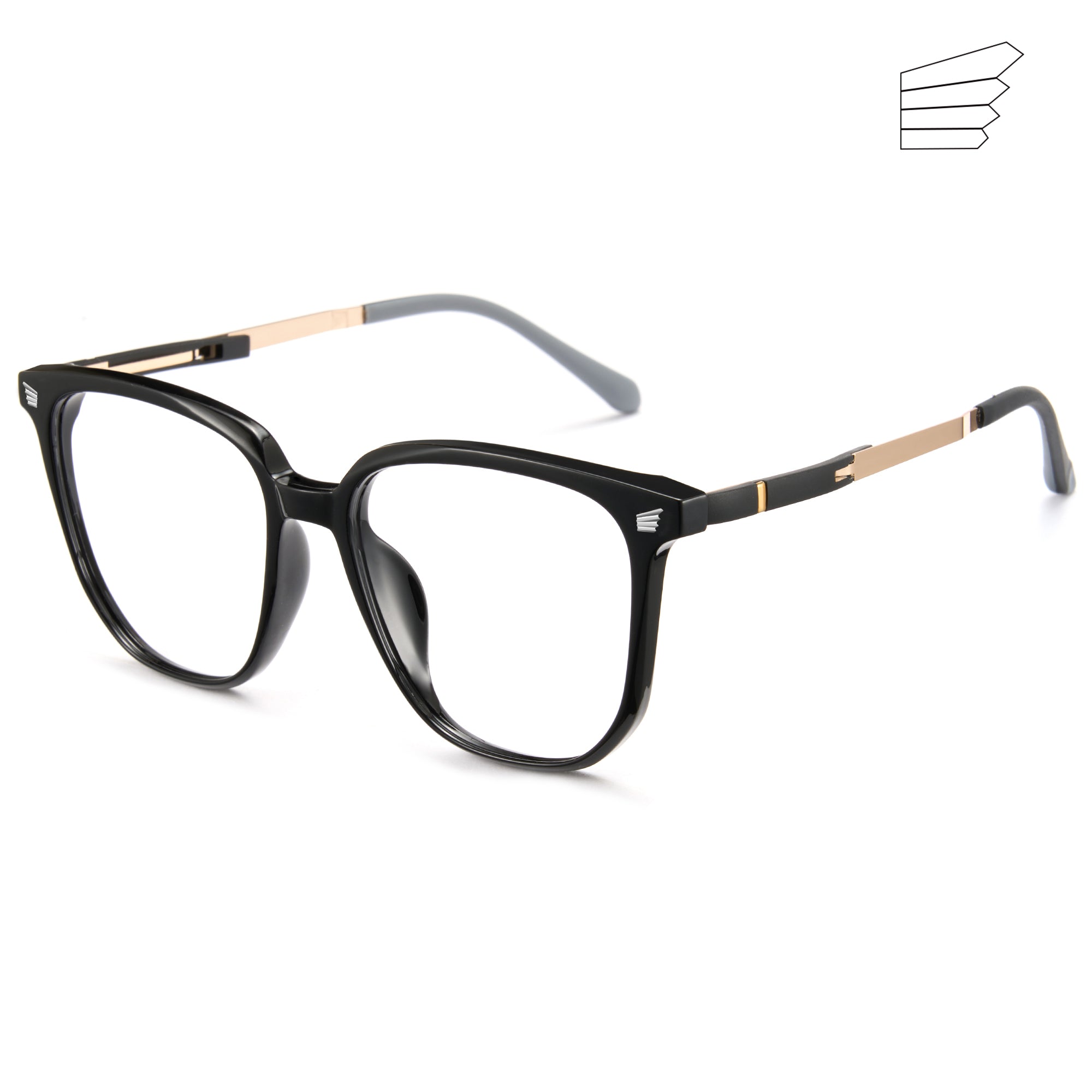 Cyxus Light Weight Blue Light Blocking Glasses Metal&TR90 Rectangle Frame with Anti Glare Eye Protection for Women and Men  8159T01 Wing
