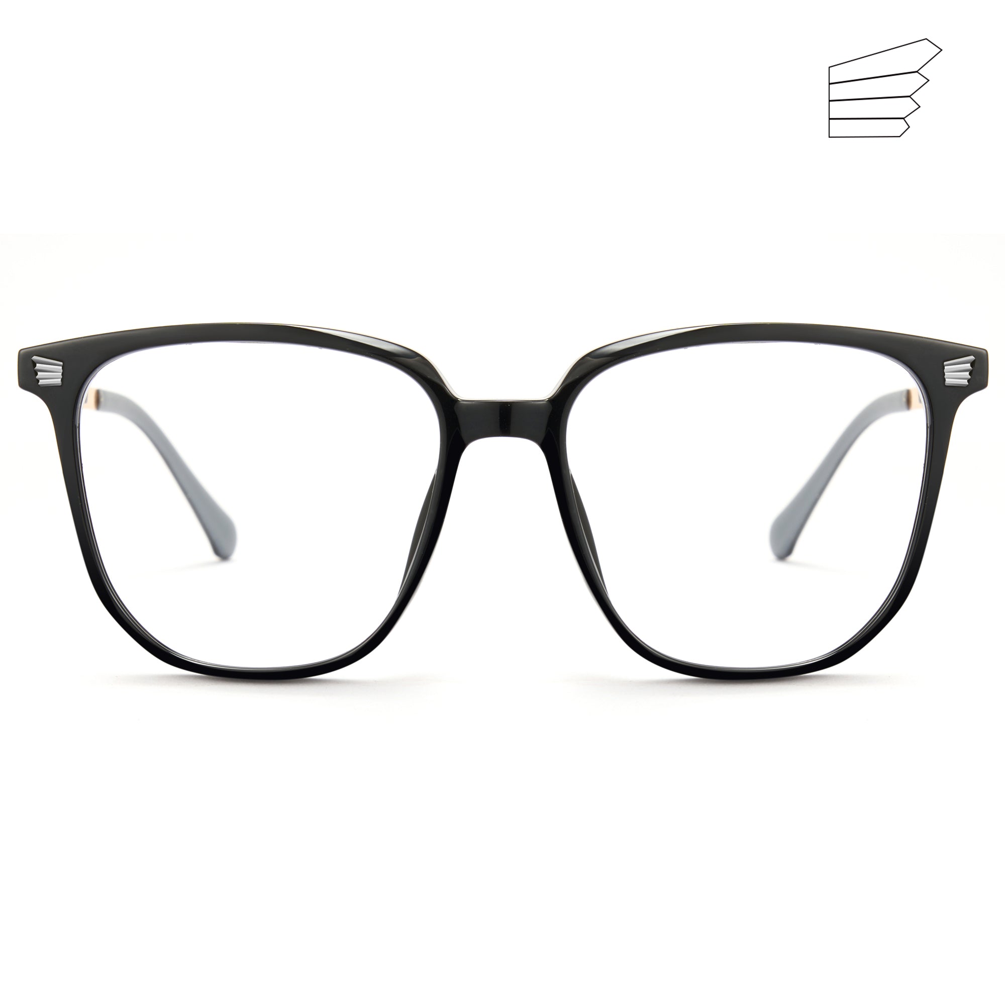 Cyxus Light Weight Blue Light Blocking Glasses Metal&TR90 Rectangle Frame with Anti Glare Eye Protection for Women and Men  8159T01 Wing