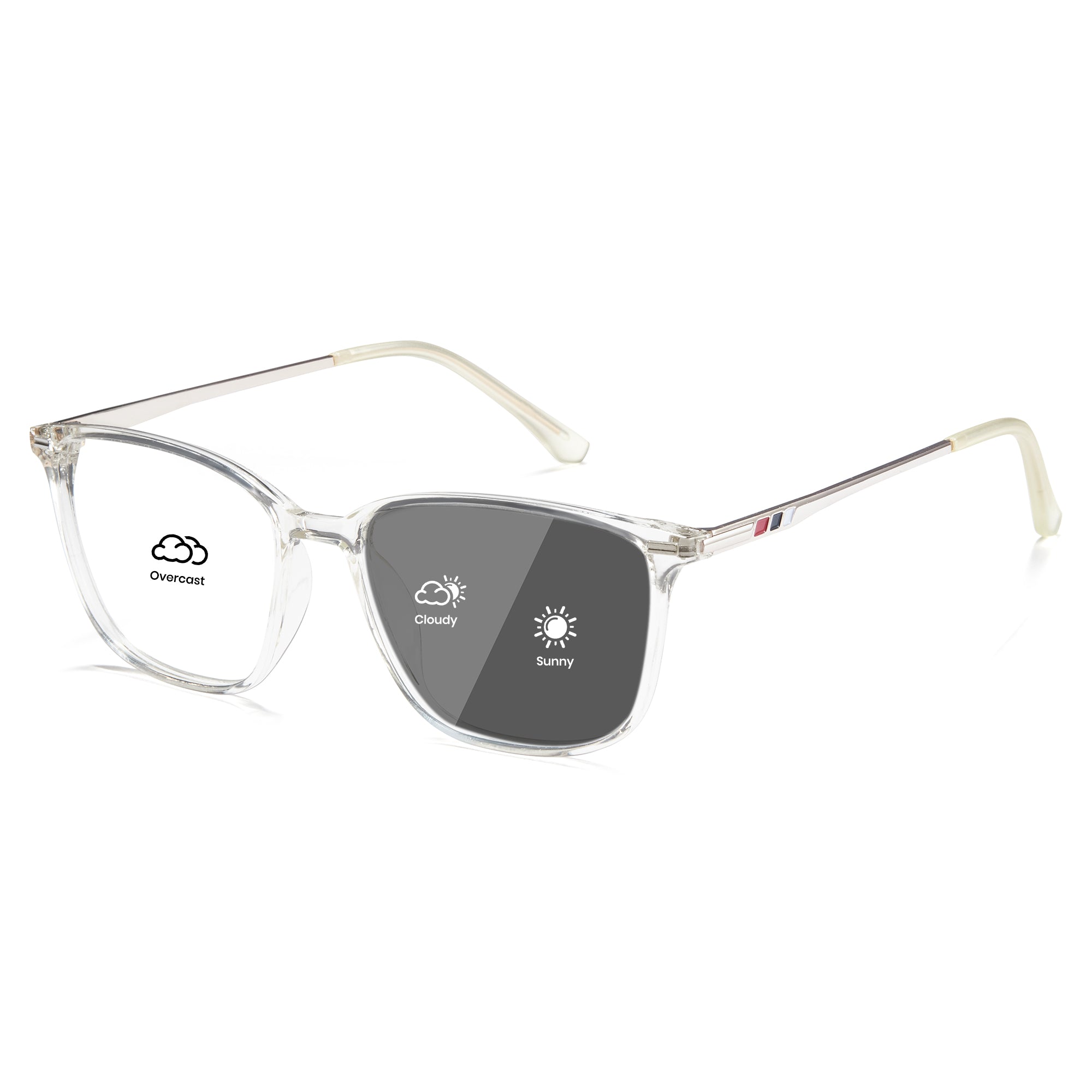 Cyxus TR 90 Square Horde Photochromic Lenses Glasses 8208