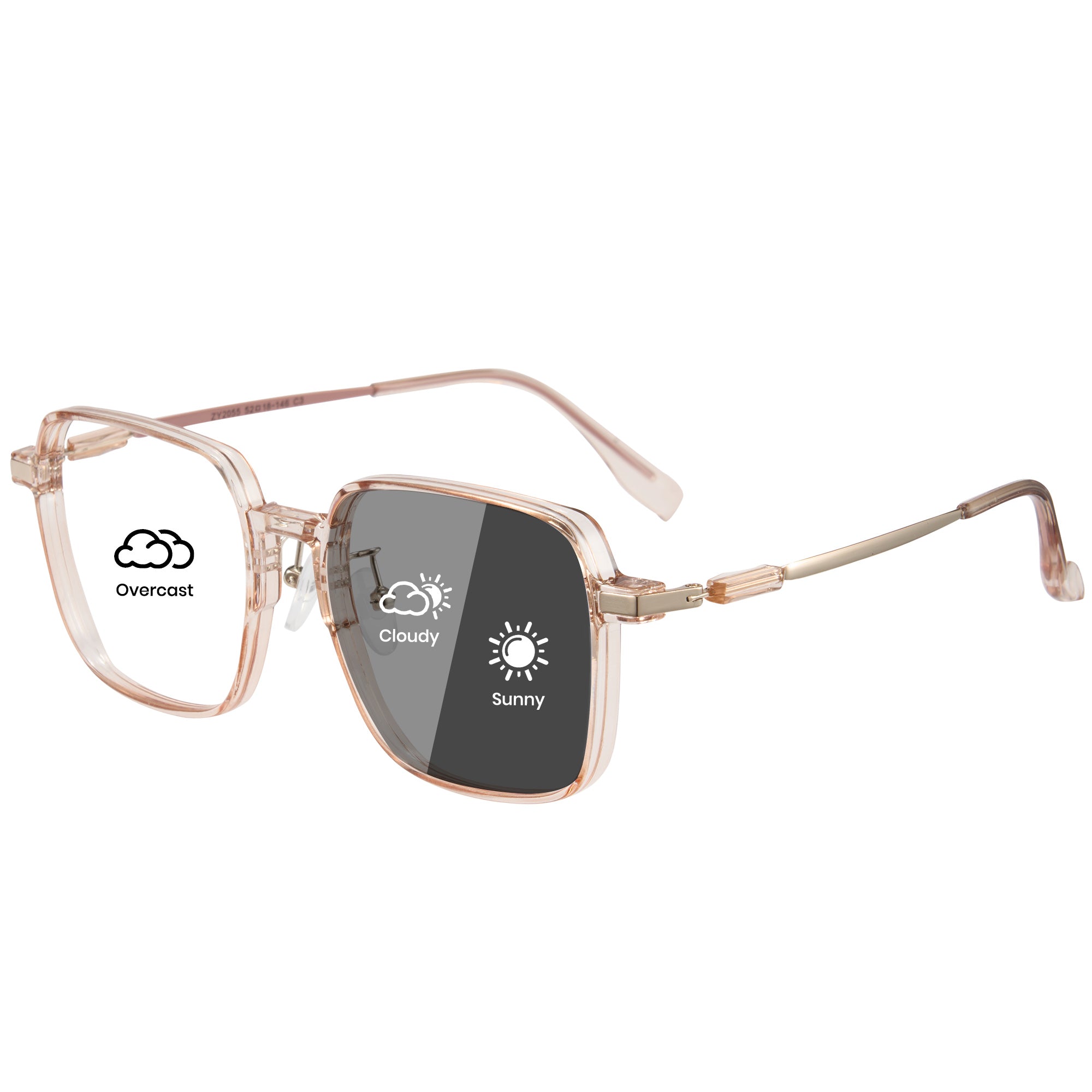 Photochromic UV400 Blue Light Blocking Glasses 8223