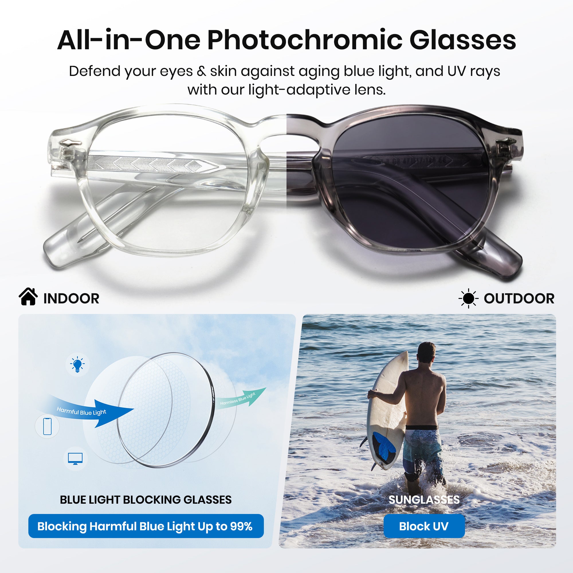 Photochromic Glasses Frame and Lens 8230