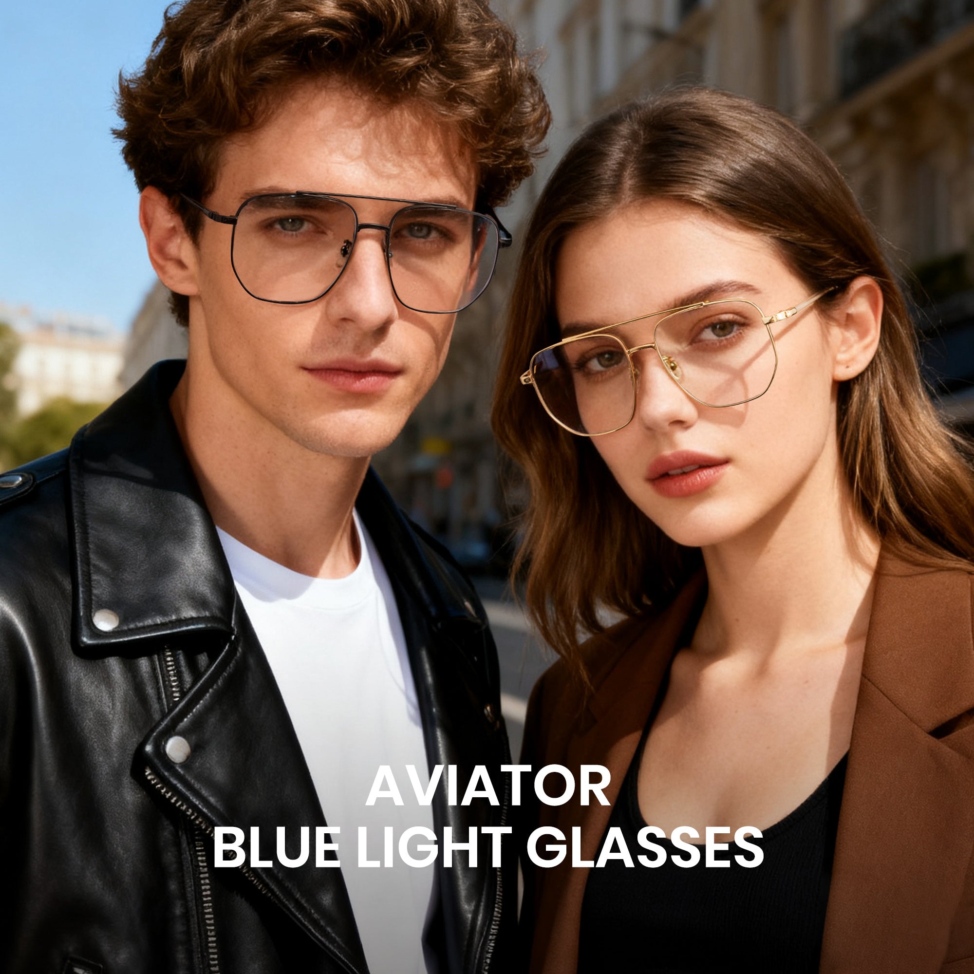 Cyxus TR90 Double Bridge Aviator Blue Light Computer Glasses 8299