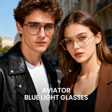 Cyxus TR90 Double Bridge Aviator Blue Light Computer Glasses 8299