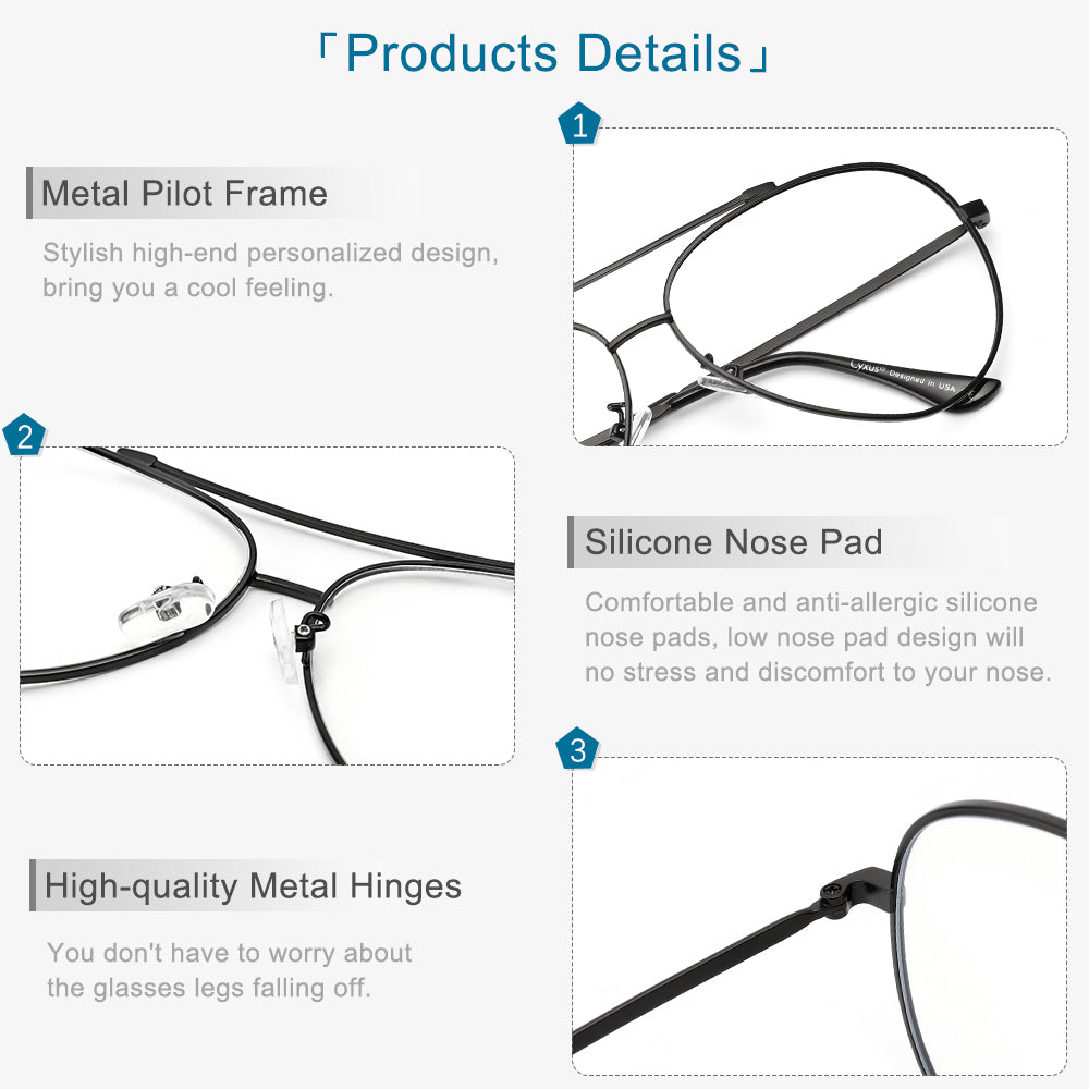 Cyxus Blue Light Blocking Computer Glasses Double Bridge Martila 8805