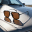 P1348 polarized double bridge sunglasses grey brown lenses korean minimalist style running fishing driving unisex