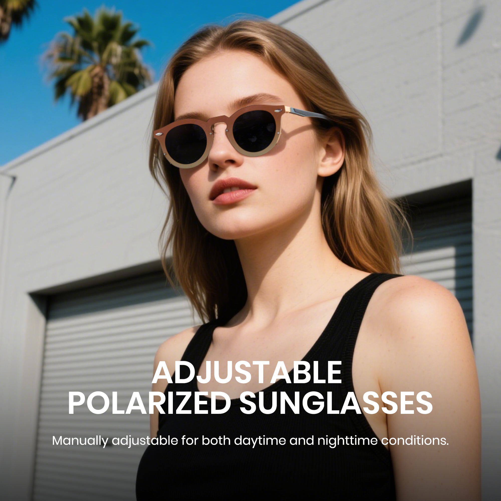 Adjustable Brightness Day or Night Polarized Sunglasses P1317