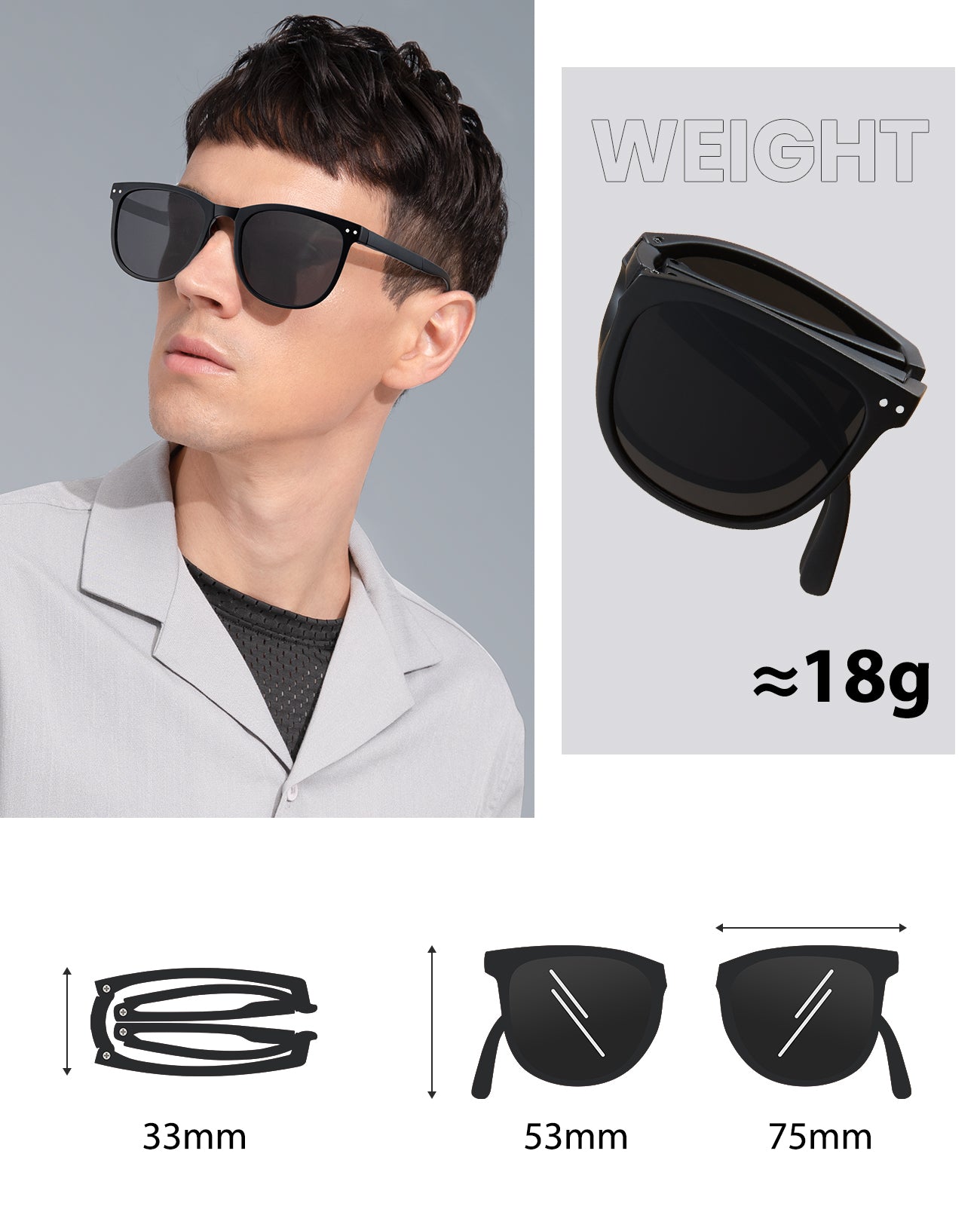 Cyxus Custom Personalized Polarized Foldable Sunglasses UV400 Protection 1019