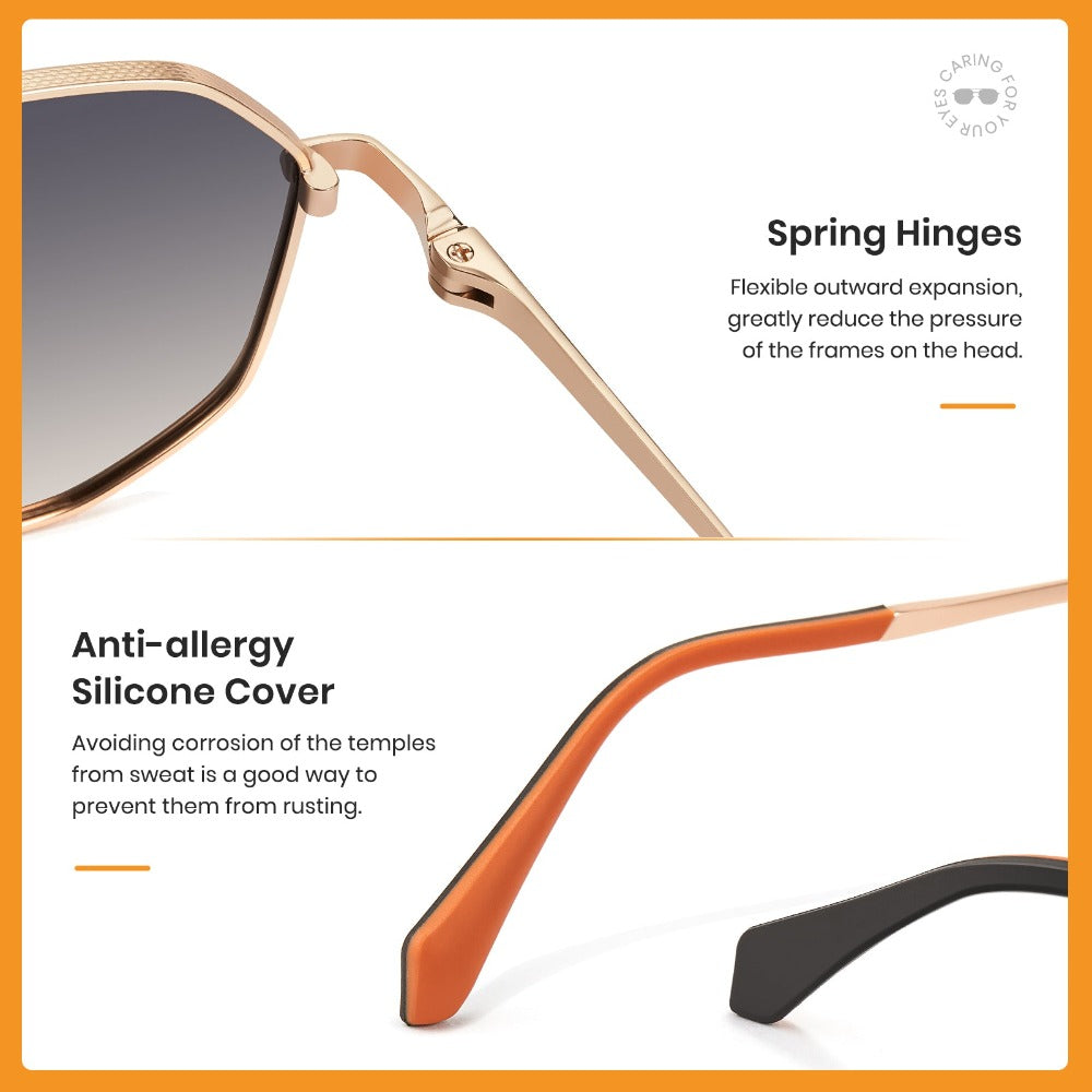 Cyxus Polarized Sunglasses P1021W06 Spring Hinges