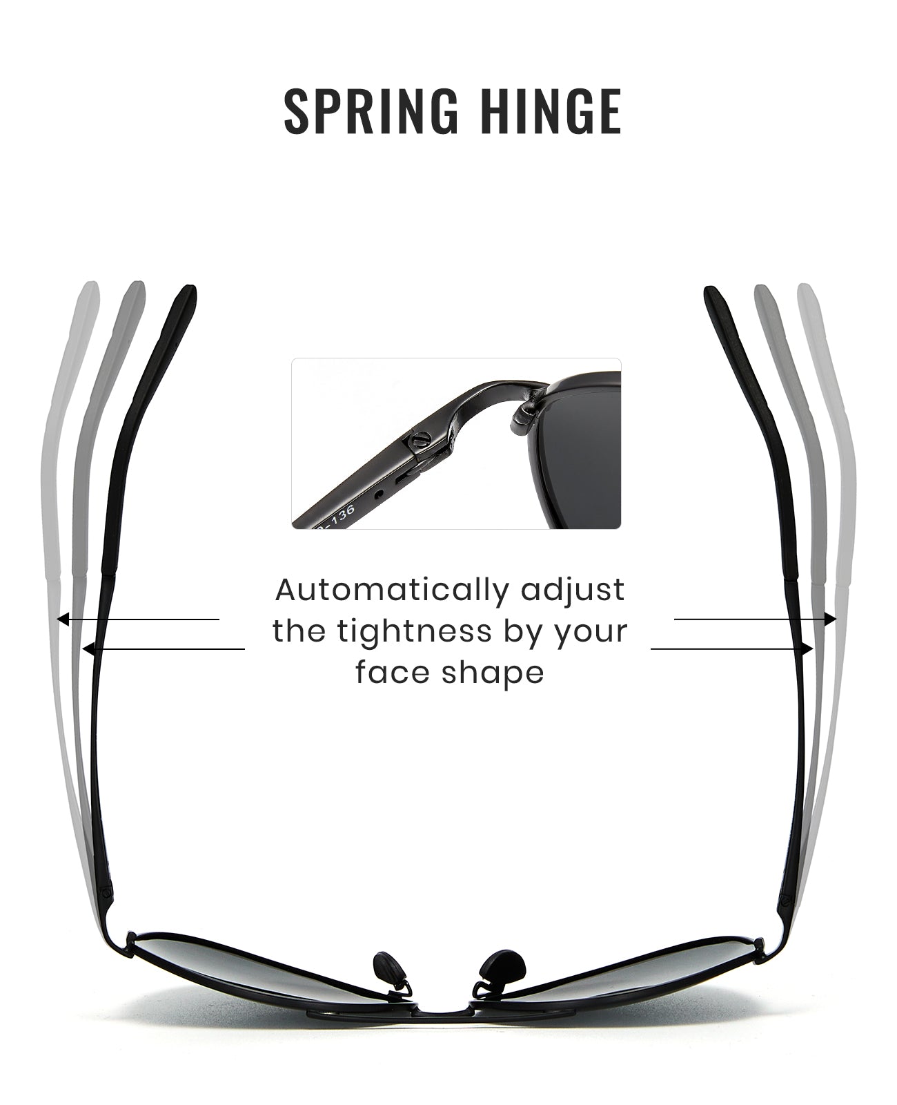 Cyxus Aviator UV400 Protection Spring Hinges Outdoor Polarized Sunglasses 1489 Spring Hinges