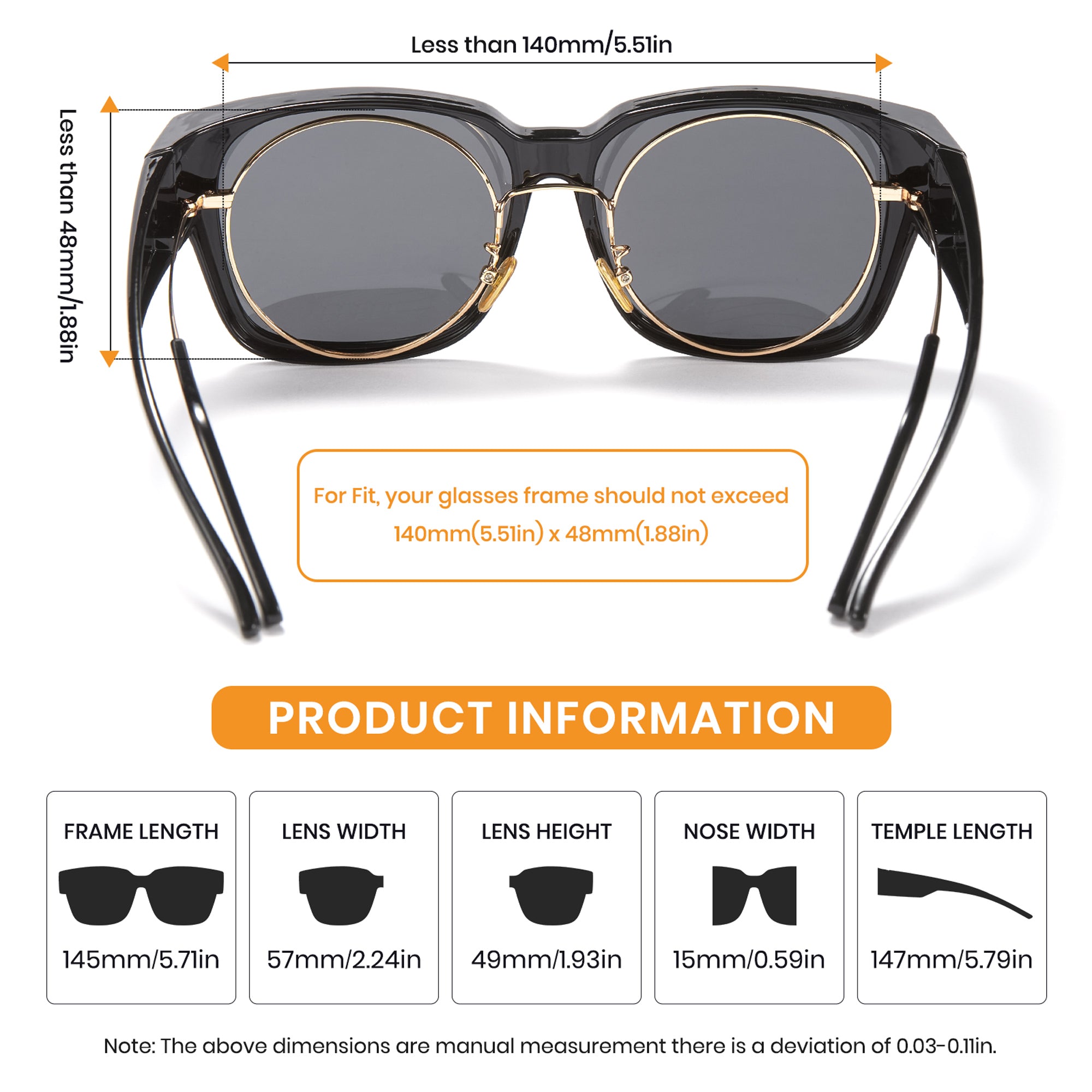 TAC Fit Over Wraparound Polarized Sunglasses 1821