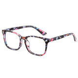Floral Print Retro Style Glasses Frame