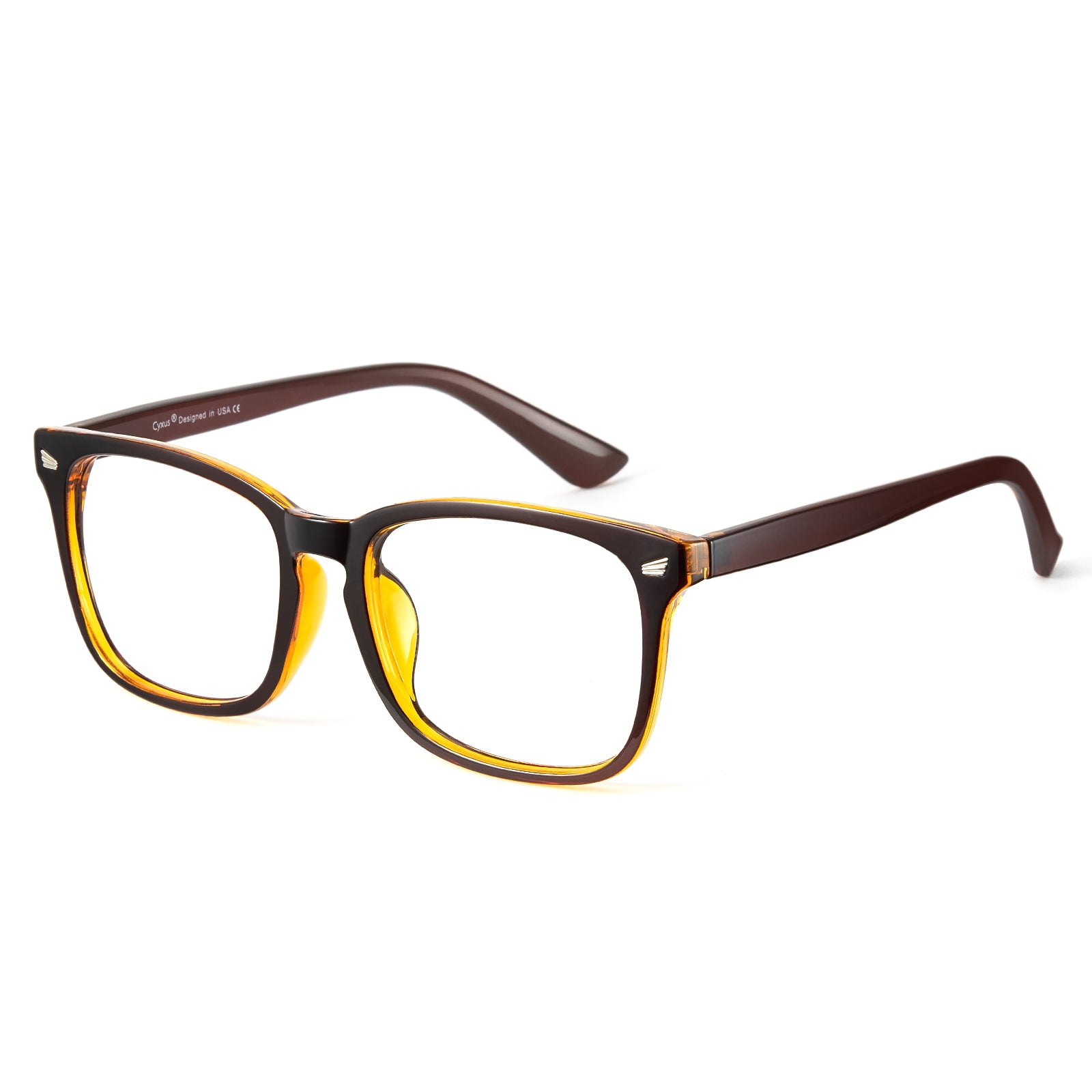 Brown Tea Yellow Glasses Frame