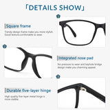 Square Frame,integrated nose pad,durable five-layer hinge